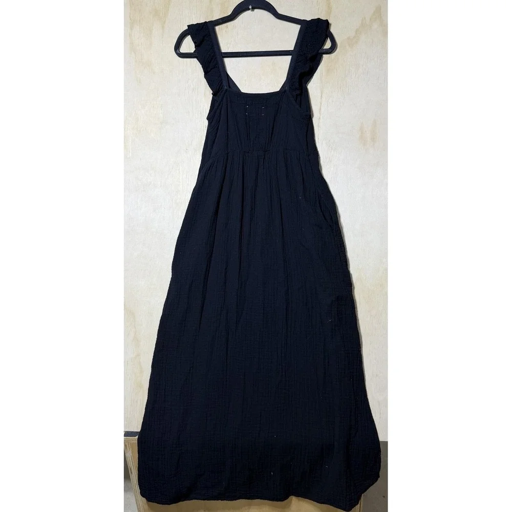 Xirena Leyla Dress Black Womens Small Ruffle Strap Boho USA